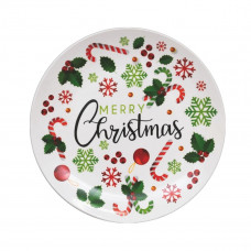 PIATTO CERAMICA CM.27 MERRY XMAS AC-12652 (12pz)